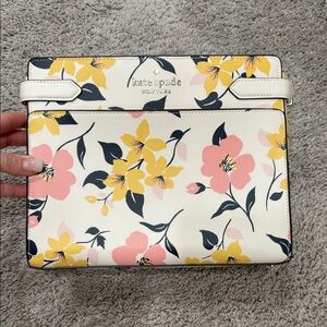 Kate Spade Cream Bag with Pink and Yellow Floral Design